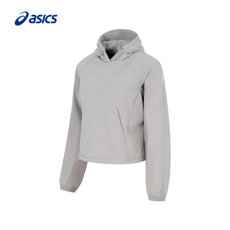 ASICS亚瑟士新款女式运动加绒套头衫宽松柔软舒适保暖连帽卫衣