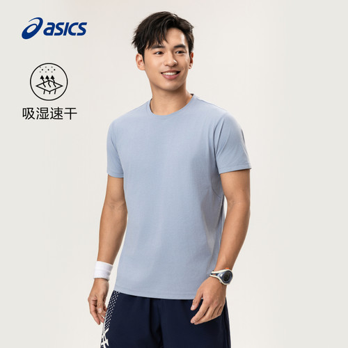 亚瑟士男子吸湿快干跑步T恤