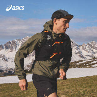 ASICS亚瑟士新款 反光连帽运动外套 男子防泼水越野跑步夹克男式