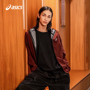 ASICS亚瑟士新款 反光连帽运动夹克外套 男子防水跑步夹克男式