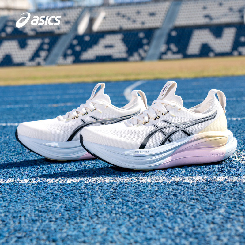 ASICS亚瑟士新款GEL-NIMBUS 28反光夜跑款女子缓震回弹透气跑步鞋