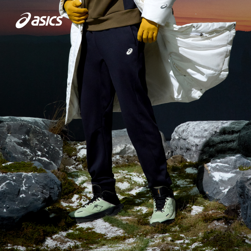 亚瑟士男式运动针织加绒长裤