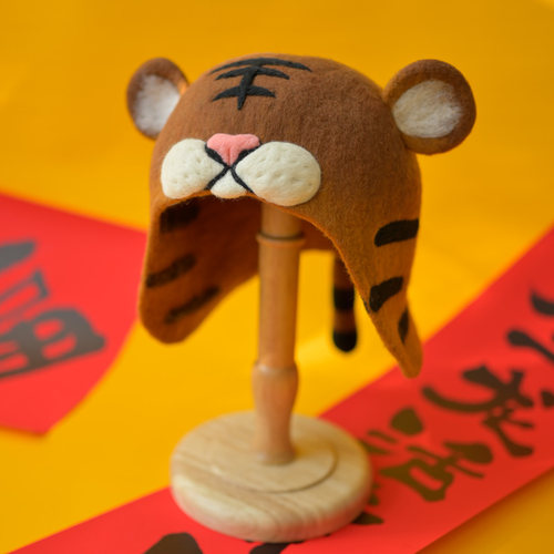 蘑菇梦精灵帽成人儿童老虎帽