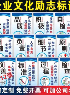 品质管理标语车间工厂规章制度企业文化励志标语展板壁画墙贴定制