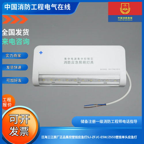 泛海三江原厂正品集控壁挂应急灯SJ-ZFJC-E5W/ZS53/ZS55应急灯