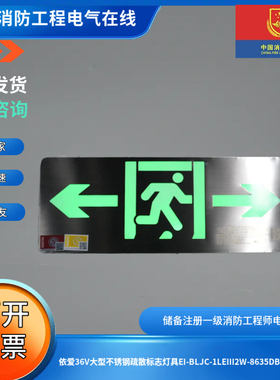 依爱36V大型不锈钢疏散标志灯具EI-BLJC-1LEⅢ2W-8635DB单面双向