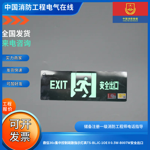 鼎信36v集中控制疏散指示灯具TS-BLJC-1OEⅡ0.5W-B007W安全出口