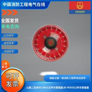 山鹰二总线DC24V火灾声光警报器JB-YKS4312声光警报器