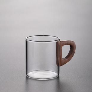 带木把玻璃功夫小茶杯耐高温高颜值精致品茗杯主人杯家用功夫茶具