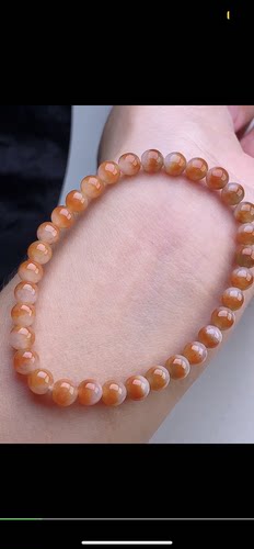 6mm,水润   黄翡手链 天然翡翠A货，uok6929-102