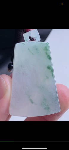 39-26.9-5.8mm,水润 冰飘花无事牌  天然翡翠A货，uok6929-102