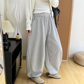 百搭可收口阔腿束脚两穿弯刀裤 女 腿卫裤 2026春季 简约高腰宽松大裤