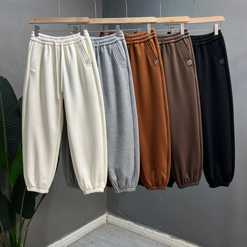 欧货正品加绒加厚冬款束脚卫裤女