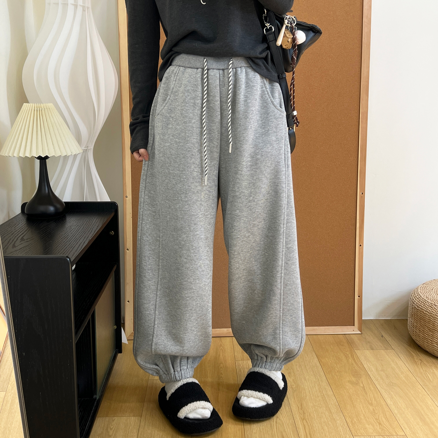 2025冬季新款韩版休闲哈伦卫裤女