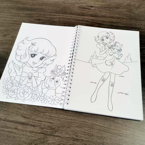 自制 花仙子 复古古早动漫涂色画填色书马克笔彩铅上色用线稿