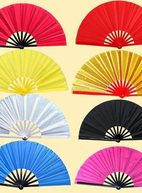 红色寸双面功夫响扇金黄色扇白太极直儿童8跨境舞蹈纯供应练功