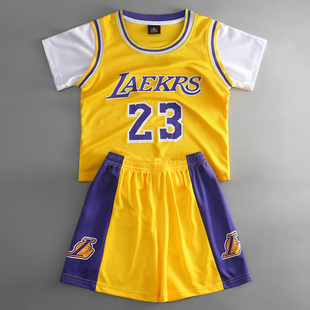 湖人詹姆斯23号球衣科比东契奇77号儿童短袖篮球服速干训练服定制