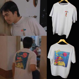 網(wǎng)紅衫 周星馳電影星爺師兄撞鬼同款 小丑落肩T恤寬松大碼 男女短袖