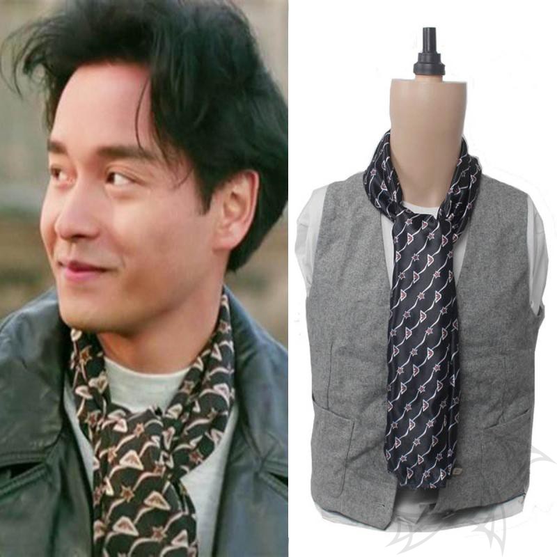 LESLIE同款丝巾百搭情侣仿真丝