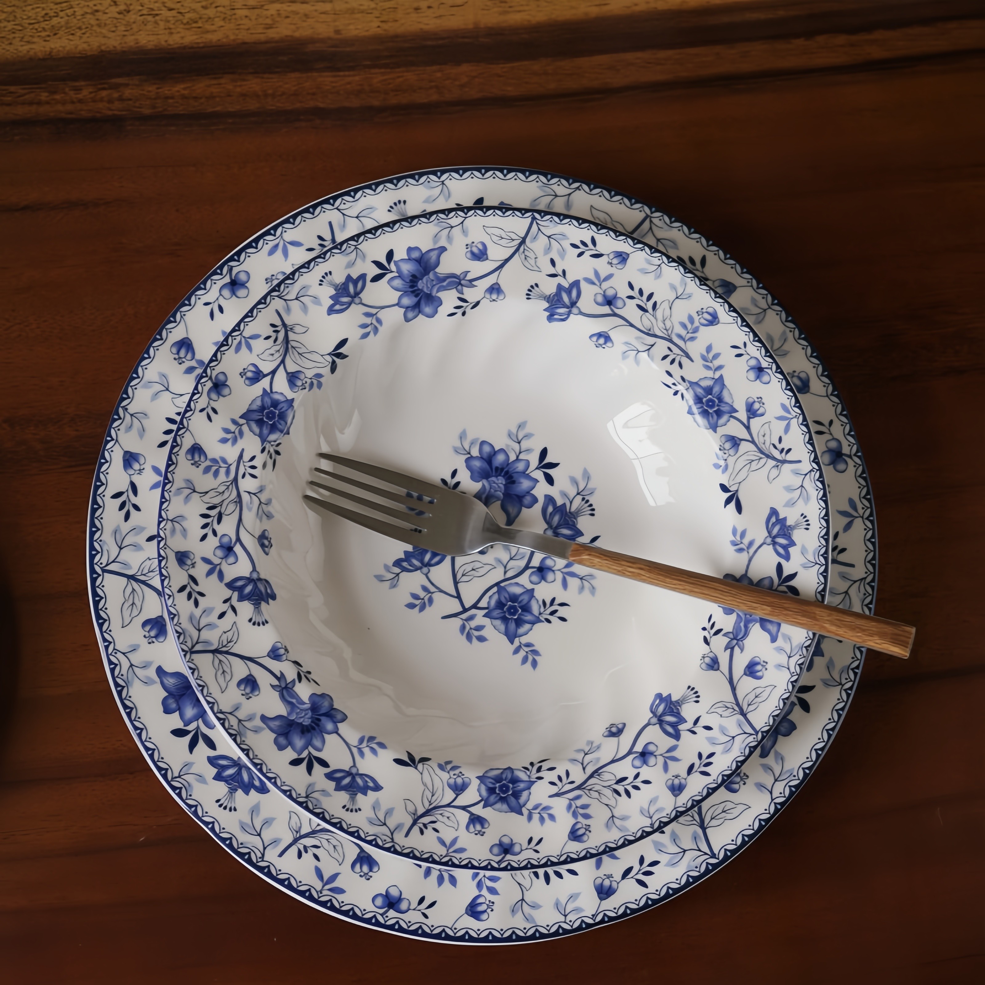 新款釉中彩青花陶瓷餐具复古米饭碗轻奢炒菜盘汤盘精致牛排盘面碗,餐饮具,盘,淘宝优惠券,粉丝福利购,淘宝优惠卷