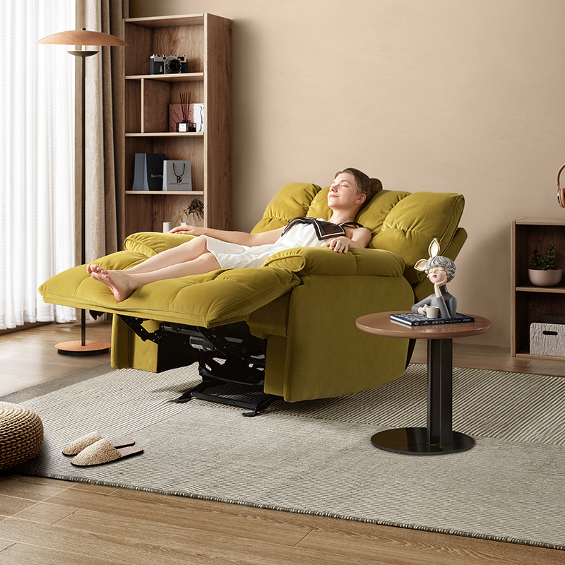 顾家家居懒人沙发电动布艺真皮单椅功能沙发绒布泡泡椅家具A029-封面