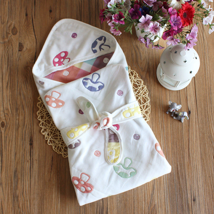 新生儿宝宝纯棉包被六层纱布抱被婴儿纯棉带帽连帽浴巾抱毯包巾|ruв категории подгузник/шампунь/вскармливать/тележка кроватью, спальный мешок/мат/подушка/кровать, Малыш на руках быть/обнять одеяло - от Buy2taobao.com для оказания профессиональной услуги покупки агента Taobao