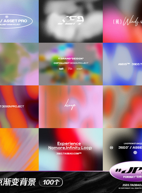 3SD3酸性潮流科技未来迷幻彩色噪点模糊渐变KV年会主画面背景素材