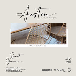 SSSDEISGN高级婚礼服装品牌手写连笔签名标题LOGO英文PSMAC字体包