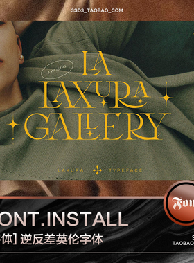 3SD3欧式宫廷巴洛克典雅酸性逆反差英伦高级衬线PS英文字体安装包