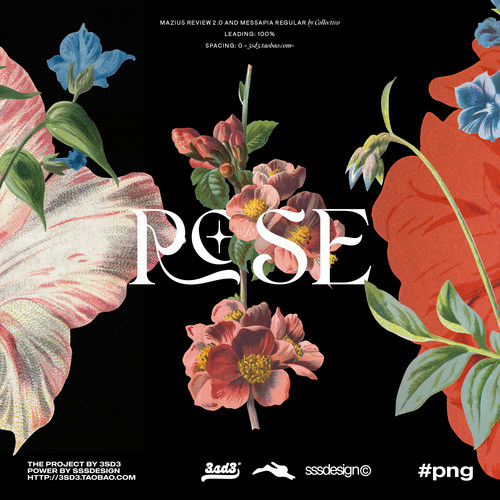 3SD3 复古花卉PNG免扣素材欧式植物花朵枝叶海报包装文创设计元素