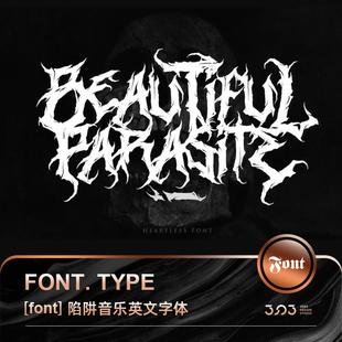 3SD3亚文化朋克重金属TRAP陷阱涂鸦音乐嘻哈街头英文字体安装包