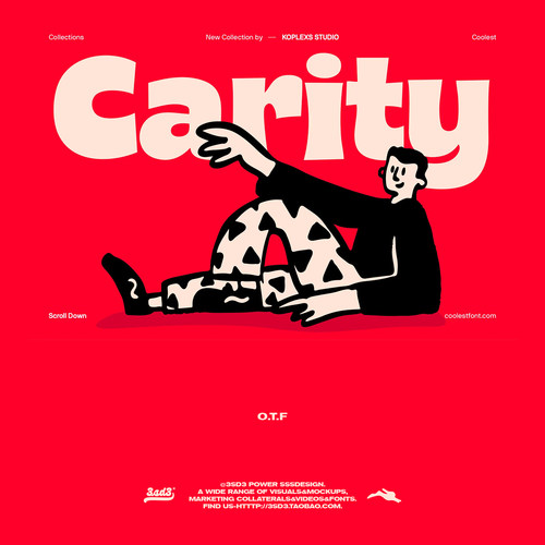 3SD3圆润无衬线扁平化插画趣味互动卡通复古轻松潮流标题英文字体