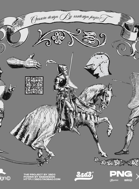 3SD3古典英伦欧洲美式复古巴洛克维多利亚中世纪雕花骑士花纹素材