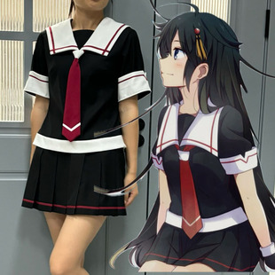 定制舰队收藏角色时雨夕立COS水手服百褶裙JK模仿演出