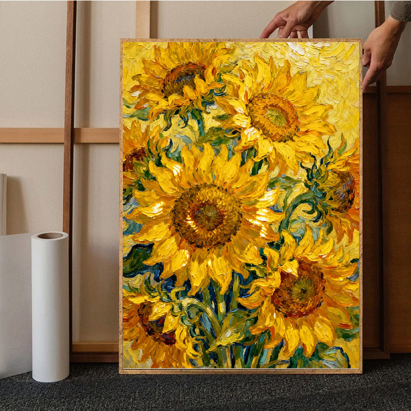 梵高名画《向日葵》钻石画2025新款手工5d粘钻画客厅十字绣装饰画