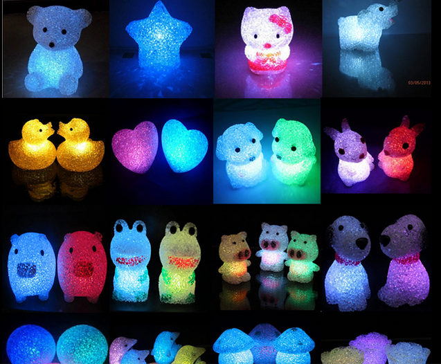 led各种颗粒闪光套圈热卖小夜灯