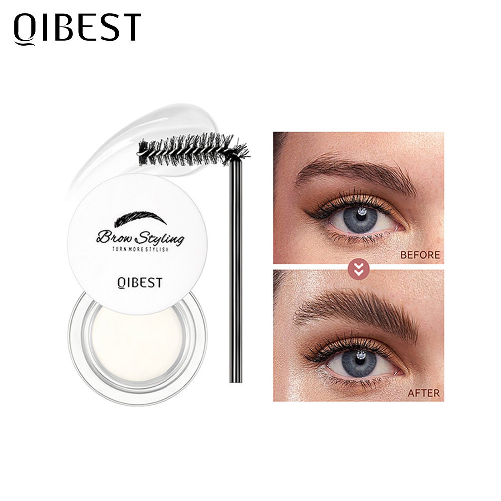 QIBEST透明眉毛定型膏自然立体野生眉毛蜡防水持久不脱妆塑型眉皂