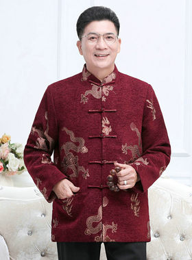 唐装秋冬男装中国风夹克上衣外套