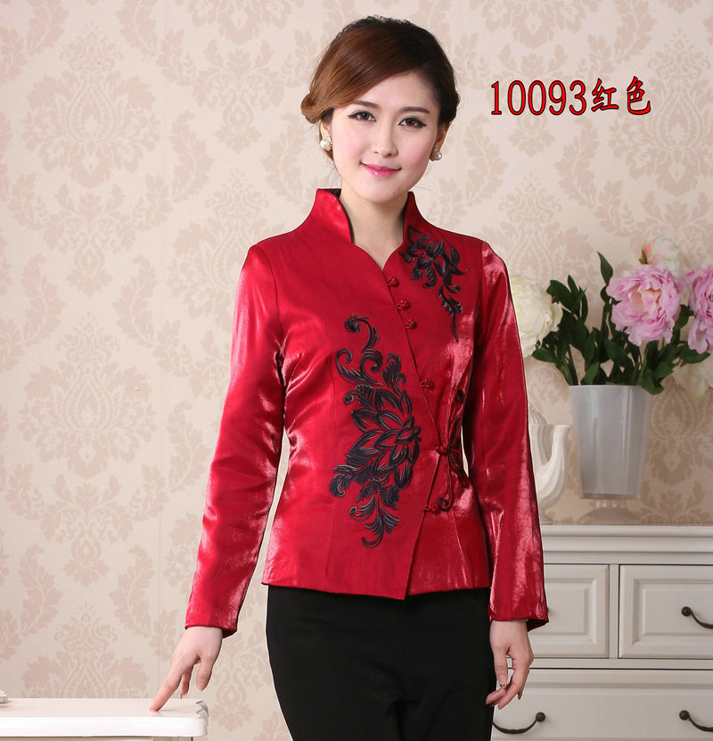 春秋季改良复古旗袍上衣中式唐装女装外套中老年妈妈装长袖汉服女