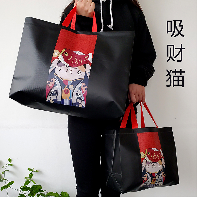 女服装店手提袋无纺布袋餐饮牛皮纸袋加大加厚防水袋环保袋子兜子