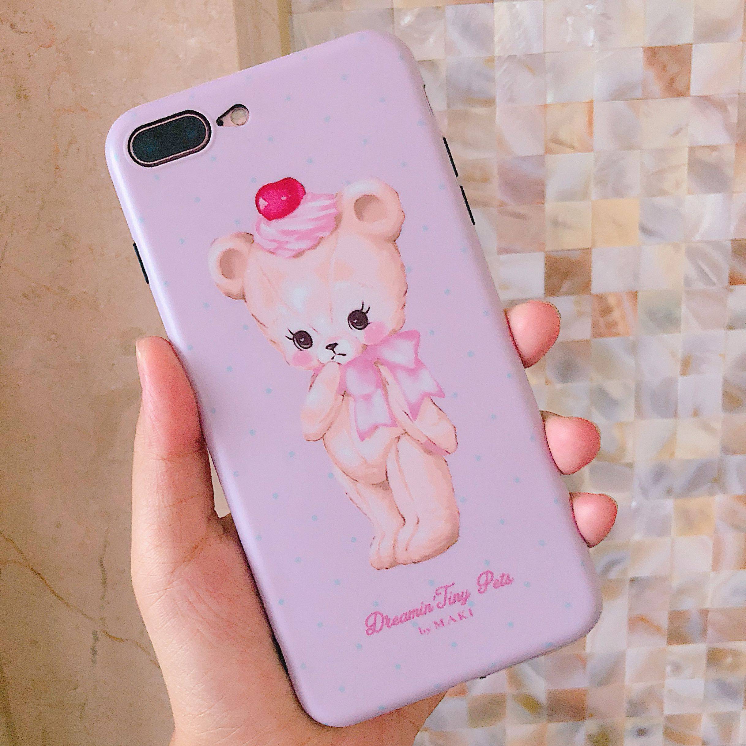 日系ins卡通X11promax粉熊波点12mini手机壳7plus软妹