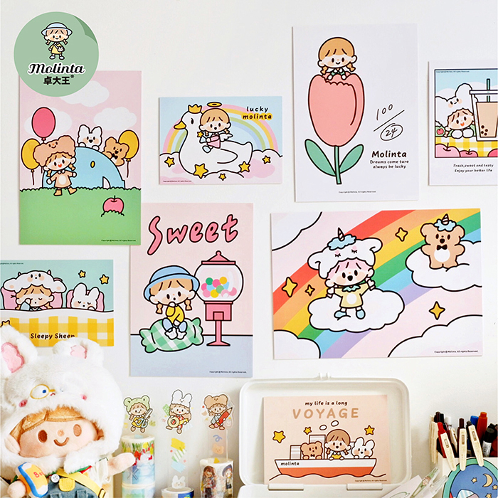 卓大王molinta-阿卓的海报海报贴纸装饰画原创卡通可爱 挂画