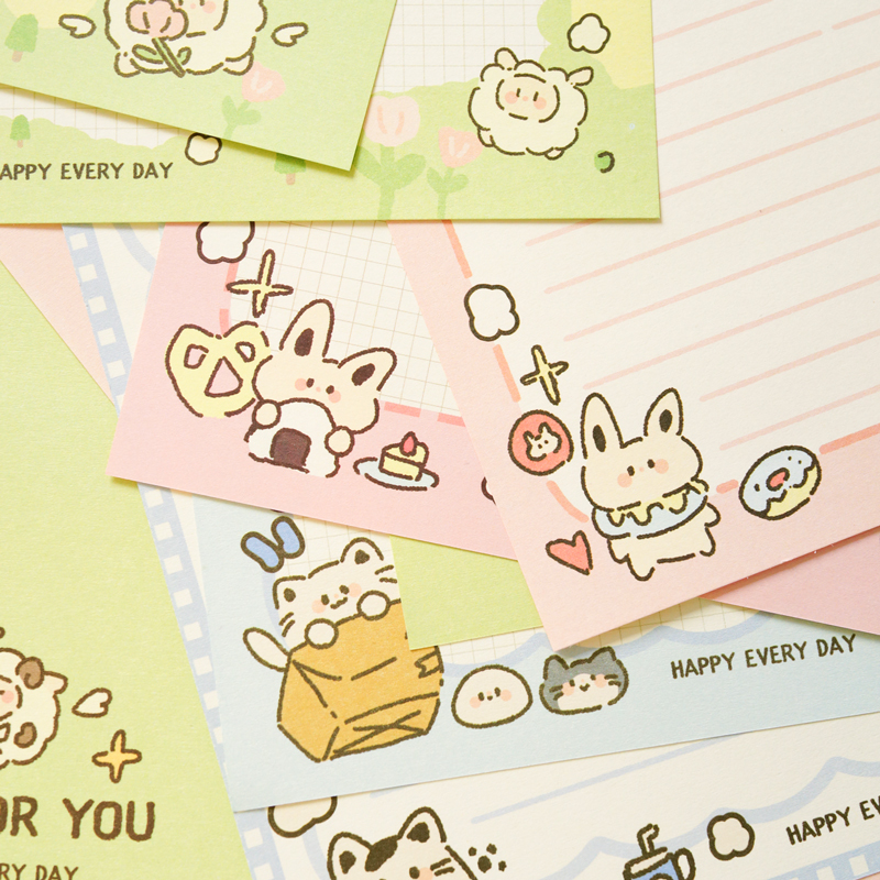 卡通可爱小动物信封信纸套装