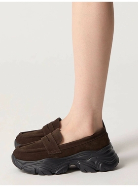 SY贵牌轻量！极简英伦风厚底日系一脚蹬休闲女鞋制服鞋乐福鞋