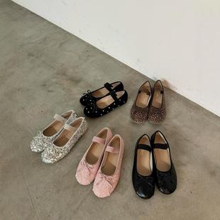 钻钻玛丽珍鞋 小香风浅口圆头蝴蝶结水钻一字带平底日系单鞋 女鞋