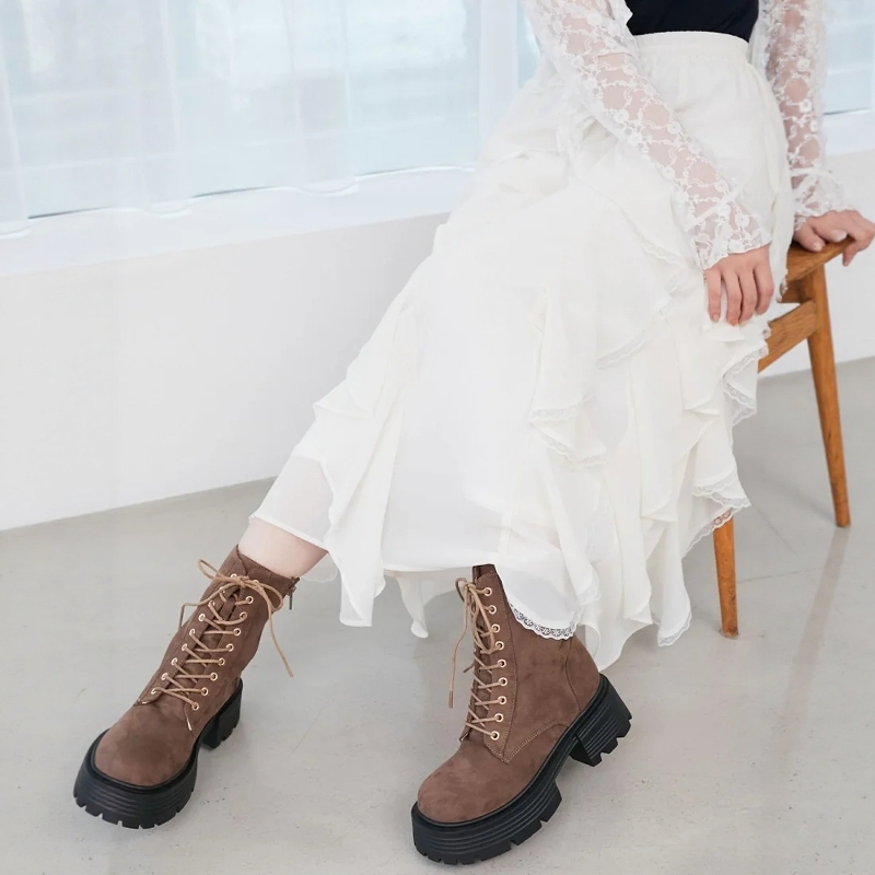 MJ复古英伦风日系马丁靴骑士短靴