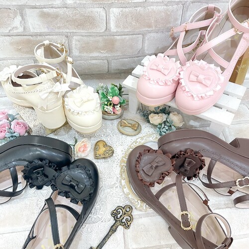 Amavel可脱卸爱心玛丽珍鞋洛丽塔