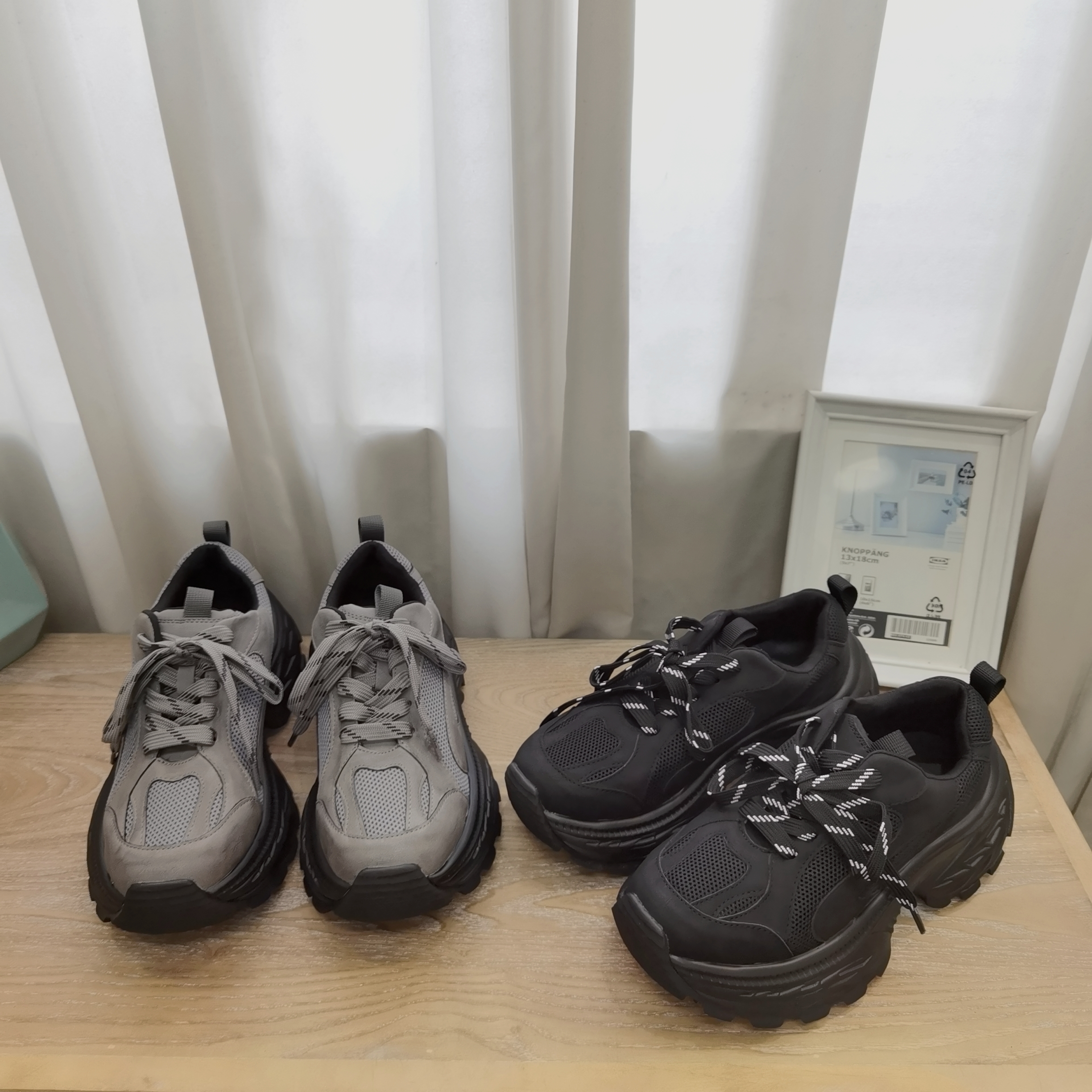 E+小众贵P！N复古厚底增高百搭轻便舒适日系老爹鞋休闲运动鞋