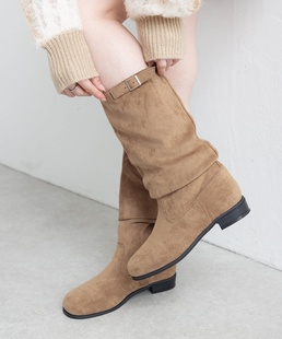 Kas人气内增高！复古英伦日系女靴骑士靴中筒靴西部牛仔靴堆堆靴