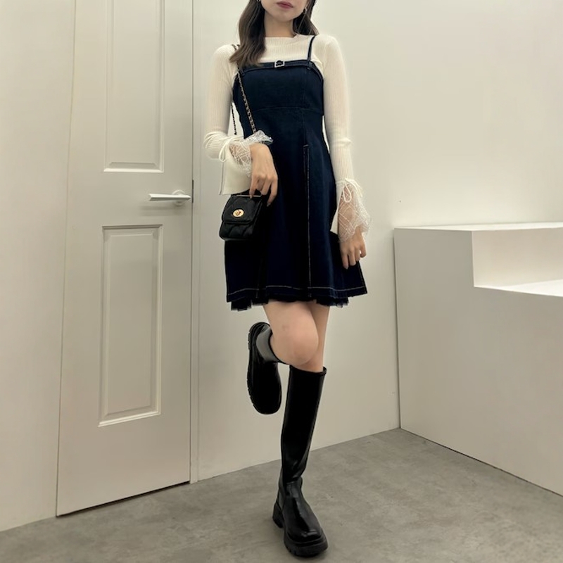 D+17000显瘦显腿长!N复古好质感厚底增高日系炸街长靴女靴骑士靴